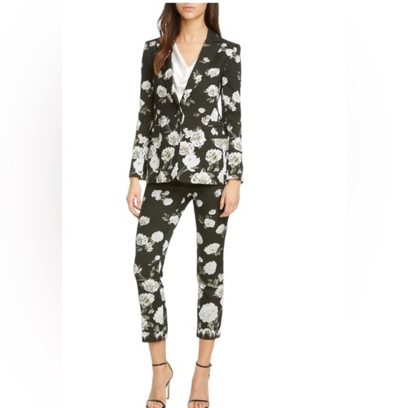 Alice+Olivia Slim Ankle Floral Black Cropped Classy Timeless Modest Pants W31” - Picture 14 of 14